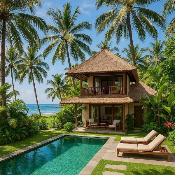 bali villas by the river