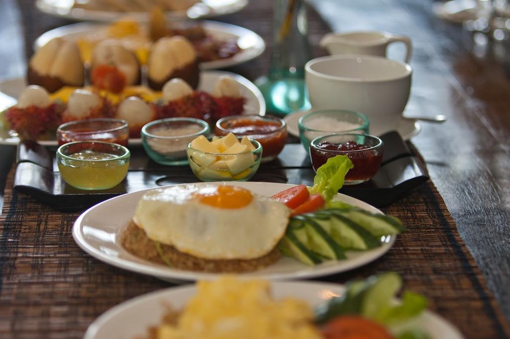 Villa breakfast in the morning